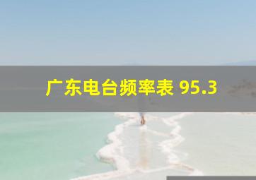 广东电台频率表 95.3